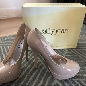 Cathy Jean Nude Platform Stiletto Pumps